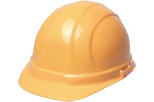DELTA PLUS ERB Hard Hat, Front Brim, Ylw, 6-pt.Slide-Lock, Yellow (19132)