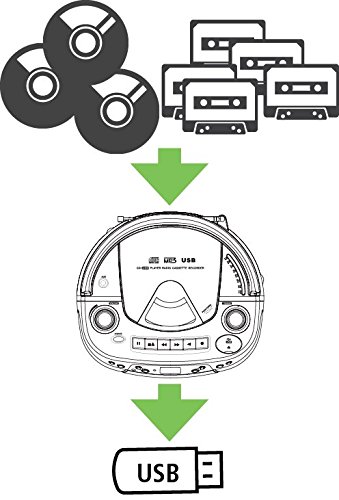 HamiltonBuhl AudioStar Optima - 6 Station Listening Center with USB, CD, Cassette and Radio Boombox