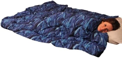 Sleep Tight Weighted Blanket (Small 36" x 42" 8 lbs, Blue Wave Cotton with Navy Blue Backing)