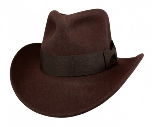 Men's 100% Soft & Crushable Wool Felt Indiana Jones Style Fedora Hats (S/M, Brown)