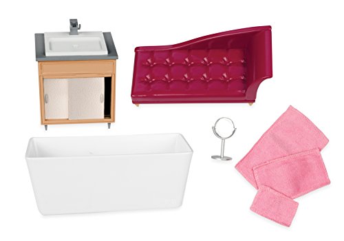 Lori Set da Bagno per casa delle Bambole, mobili per Mini Bambole