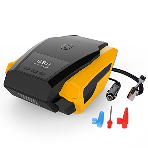 Auto shut-off 12v car tire inflator air compressor pump 150psi, p…