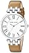 Anne Klein Women's AK/2619SVTN Silver-Tone and Tan Leather Strap Watch