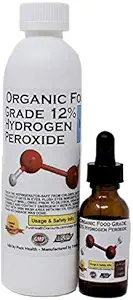 8 Fl Oz Organic TNL 12% Certified Food Grade Hydrogen Peroxide + Pre-filled Dropper Bottle. Recommended by One Minute Cure & True Power of Hydrogen Peroxide. Shipped Fast. MADE IN USA
