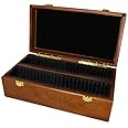 Certified Wood Teak Finish Fifty-Coin Storage/Display Box for PCGS/NGC/Premier/Ursae Minoris Holders