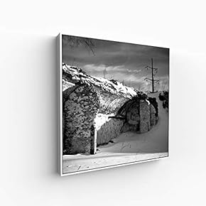 Canvas Wall Art for Living Room, Bedroom Monochrome Building Framed Canvas Prints for Home Decoration Ready to Hang - 16x16 inches