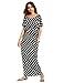 Verdusa Women's Polka Dot Casual Summer Short Sleeve Pocket Long Maxi Dress Black White L