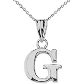 .925 Sterling Silver Dangling Initial Letter G Charm Pendant with Rolo Chain - 18"