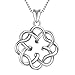 ANGEMIEL 925 Sterling Silver necklace Endless Love Celtic Knot Vintage Pendant necklaces for women, Box Chain 18