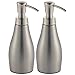 mDesign Modern Metal Refillable Liquid Soap Dispenser Pump Bottle for Bathroom Vanity Countertop, Kitchen Sink - Holds Hand Soap, Dish Soap, Hand Sanitizer, Essential Oils - 2 Pack - Brushed