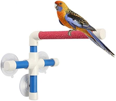 Parrot Bird Cage Perches - Folding Platform Rack Standing Shower for Parakeet Bird Toy