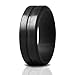 SacoBand Silicone Ring Wedding Bands for Men (Black, 10.5 - 11 (20.6mm))