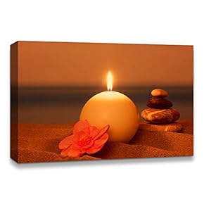 Canvas Wall Art Christmas Candles for Celebration Painting Artwork for Home Prints Framed - 12x18 inches