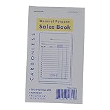 General Purpose 2-Part Sales Order Book Receipt Invoice 3-11/32 x 5-5/8 Inches Guest Check 50 Sets/Book, 1 Books (50 Sets)