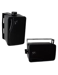 JVC Marine Boat Bluetooth USB AUX SD iPod iPhone Pandora Receptor SiriusXM Ready 4- 2-Way 3.5 "Inch Box Speaker Speaker (2 pares) - Gran sistema de audio de bicicleta marina para exteriores