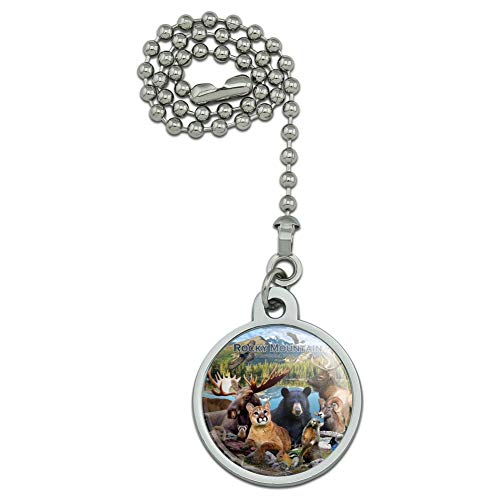 GRAPHICS & MORE Rocky Mountain National Park Animals Moose Cougar Bear Beaver Elk Ceiling Fan and Light Pull Chain
