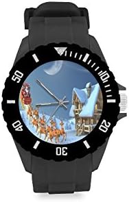Birthday Gifts Classic Santa Claus with Reindeer to send Gift Kids' Round Rubber Sport Watch