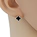 United Elegance - Delicate Rose Gold Tone Designer Clover Earrings with Black Faux Onyx (Onyx Clover)