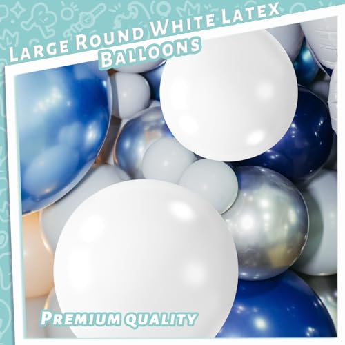 LovesTown 4PCS Large Balloons 36inch, White Giant Balloons Jumbo Balloons Latex Balloons for Wedding Engagement Graduation Anniversary Decorations