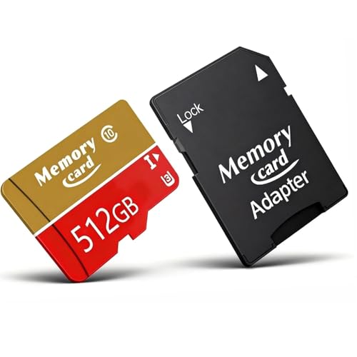 New MicroSDXC MicroSD Card 512GB Set with Adapter,Full HD & 4K UHD Card Class10 U3 High Speed for Camera/Phone/Tachograph,Tablet and Drones