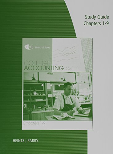 Study Guide and Working Papers for Heintz/Parry's College Accounting, Chapters 1-9, 22nd