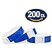 200 WristCo Marine Blue Tyvek Wristbands for Events - Comfortable Tear Resistant Paper Bracelets ID Wrist Bands for Concerts Festivals Admission Party Identification
