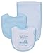 Little Me Clothes for Baby Boys’ and Girls’ 3-Piece Bib and Burp Sets, 2 Bibs and 1 Burp Cloth, Soft Cotton Feeding Essentials with Velcro Closures, Absorbent, Machine Washable