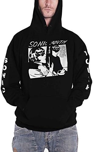 Sonic youth Hoodie Goo Album Cover Band Logo Official Mens Black Pullover
