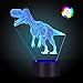 3D Night Light for Kids, Illusion Lamp Smart Touch 7 Colors Changing Table Desk Bedroom Deco Optical Illusion Lamps As a Gift Ideas for Boys or Girls (Dinosaur)