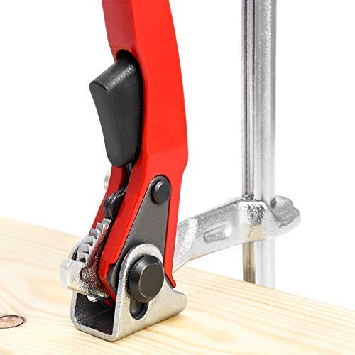 QWORK Ratcheting Table Clamp, Quick Release Ratchet Mechanism Vibration