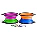 IDEGG Portable Silicone Pet Bowl, 5 Inches, Foldable Expandable Water Feeding Travel Bowl Cup Dish for Pet Dog Cat and Small Animals (Set of 4, Purple+Green+Blue+Orange)