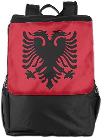 Flag Of Albania Unisex Casual Backpack School Travel Shoulder Bag Lightweight Packable Durable Travel Hiking Backpack Daypack
