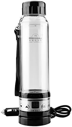 CarBoss Car Electric Kettle Heating Cup 12V 24V Volt Smart Auto Travel Mug Water Boiling Cofee Milk Tea Heater Warmer Thermos Bottle 280ML Cigarette Lighter Charger Black Gold Silver (Black)