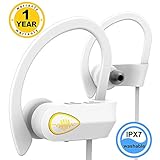 IPX7 Waterproof Headphones - Best Wireless Earbuds - Wireless Sports Running CVC 6.0 - Sweat Proof Stable Fit in Ear Workout Earbuds - Bluetooth Earbuds w/Mic for Men Women