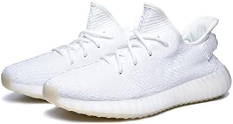 Men Women Lightweight Breathable Mesh Sneakers 350 V2 Running Shoes - Cream White Men US 8 D(M)=EU 41 1/3