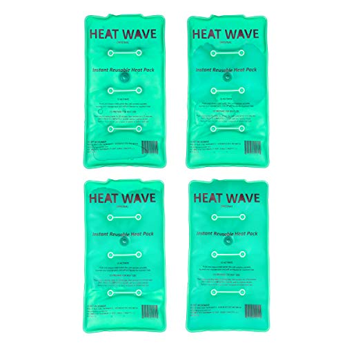 HEAT WAVE Instant Reusable Heat Packs Medium (5x9”), Reusable Heat