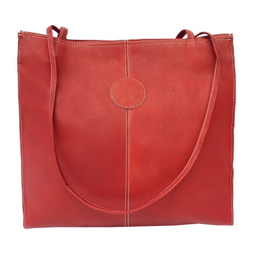 Piel Leather Medium Market Bag, Red, One Size Bags & Cases Store