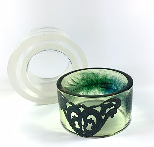 Alamould Molds Clear Silicone Mold for Tall Plus Sized (1.5" or 2") XL Bangle Bracelet (MB028) (2" Tall)