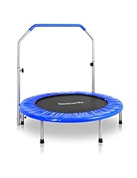 SereneLife Trampolín portátil y plegable   40 pulgadas en casa Mini Rebounder con manillar ajustable, ejercicio físico   SLSPT409