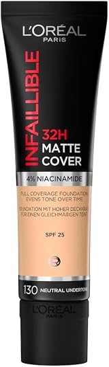 L'Oréal Paris Infallible 32H Matte Cover Foundation SPF25 130 Neutral