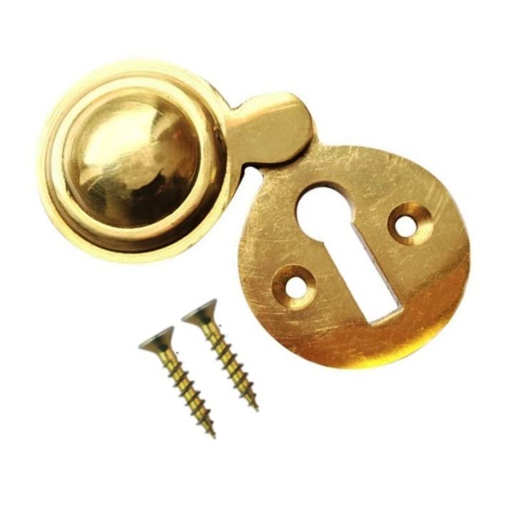 TERF® Polished Brass Victorian Escutcheon Covered 35mm Keyhole Cover Escutcheon including Fixing Screw - Pack of 1
