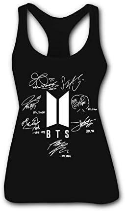 Yu2Ye Women's Fashion 3D Printed BTS - Signed Logo Polyester Sleeveless Tank Top M