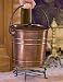 Gardener's Supply Company Steel Copper Finish Fireplace Ash Bucket with Floor Protection Stand, Holds 8 Quarts