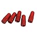 ILJILU 5pcs Bicycle Presta Wheel Rims Tyre Stem Air Valve Caps Dust Cover - Red