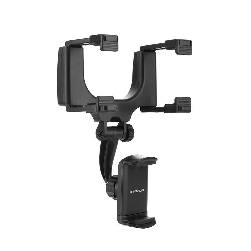 InnovaGoods ® Smartphone Holder for Rearview Mirror, Mobile Car Mount Holds Your Mobile Phone Safely and Stably, Car Accessories with ergonomic design and easy to install.