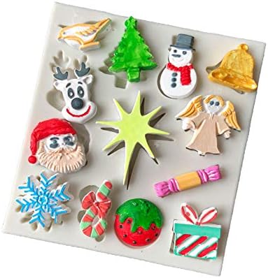 yanQxIzbiu Christmas Mold Baking Tool Snowman Santa Claus DIY Silicone Mold Fondant Cake Decorating Tool White