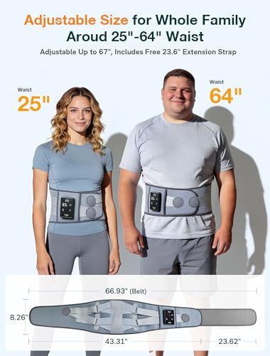 ALLJOY 67" Cordless Heating Pad for Back, FSA Eligible Items Only List, Father-s Day Gift-s for Dad Women Men, Portable Lower Back Massager with 3 Heat 5 Vibration, Wireless Heating Pad for Cramps