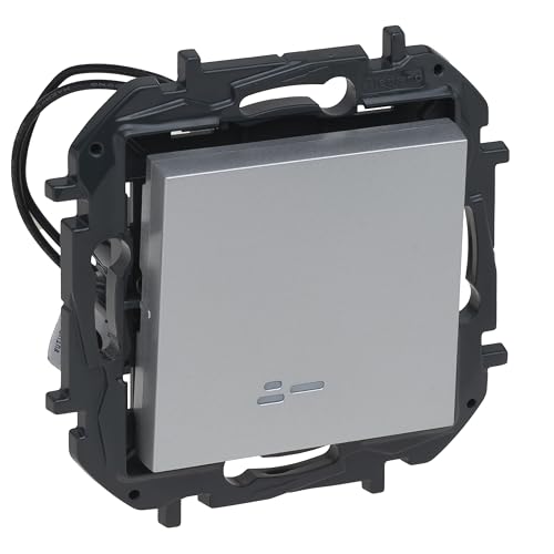 LEGRAND Niloe Step 398224B Light Switch or Light Switch, 10AX for Flush-Mounted Installation, Aluminium