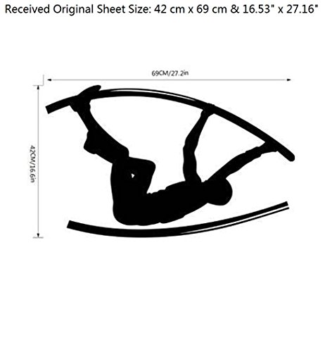 BIBITIME Sport Pole Vault Wall Sticker for Boyfriend Valentines Day Gift Sportsman Athlete Silhouette Vinyl Decal Living Room Bedroom Kids Room Decor Home Art PVC Murals - Thumbnail 3