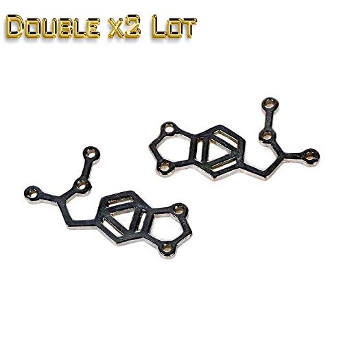Double x2 LOT of 6 MDMA Molecule Charms Vintage Crafting Pendant Jewelry Making Supplies - DIY for Necklace Bracelet Accessories by CharmingSS